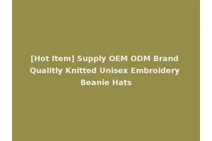 [Hot Item] Supply OEM ODM Brand Qualitly Knitted Unisex Embroidery Beanie Hats
