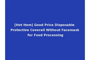 [Hot Item] Good Price Disposable Protective Coverall Without Facemask for Food Processing