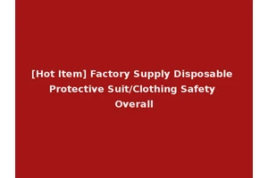 [Hot Item] Factory Supply Disposable Protective Suit/Clothing Safety Overall