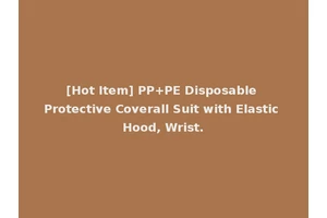 [Hot Item] PP+PE Disposable Protective Coverall Suit with Elastic Hood, Wrist.