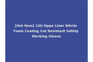 [Hot Item] 13G Hppe Liner Nitrile Foam Coating Cut Resistant Safety Working Gloves