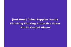 [Hot Item] China Supplier Sandy Finishing Working Protective Foam Nitrile Coated Gloves