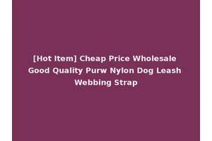 [Hot Item] Cheap Price Wholesale Good Quality Purw Nylon Dog Leash Webbing Strap