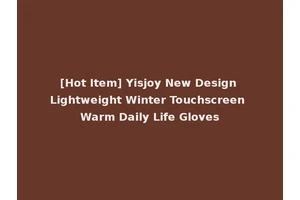 [Hot Item] Yisjoy New Design Lightweight Winter Touchscreen Warm Daily Life Gloves