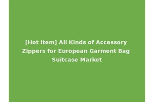 [Hot Item] All Kinds of Accessory Zippers for European Garment Bag Suitcase Market