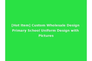 [Hot Item] Custom Wholesale Design Primary School Uniform Design with Pictures