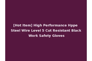 [Hot Item] High Performance Hppe Steel Wire Level 5 Cut Resistant Black Work Safety Gloves