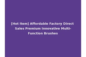 [Hot Item] Affordable Factory Direct Sales Premium Innovative Multi-Function Brushes