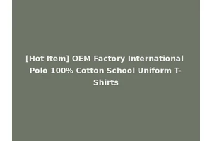 [Hot Item] OEM Factory International Polo 100% Cotton School Uniform T-Shirts