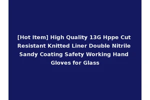 [Hot Item] High Quality 13G Hppe Cut Resistant Knitted Liner Double Nitrile Sandy Coating Safety Working Hand Gloves for Glass