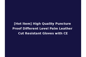 [Hot Item] High Quality Puncture Proof Different Level Palm Leather Cut Resistant Gloves with CE