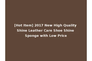 [Hot Item] 2017 New High Quality Shine Leather Care Shoe Shine Sponge with Low Price
