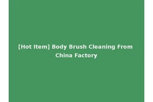 [Hot Item] Body Brush Cleaning From China Factory