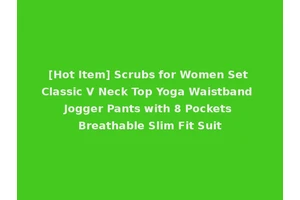 [Hot Item] Scrubs for Women Set Classic V Neck Top Yoga Waistband Jogger Pants with 8 Pockets Breathable Slim Fit Suit