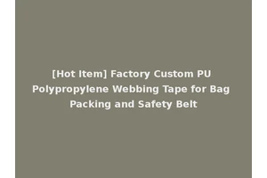 [Hot Item] Factory Custom PU Polypropylene Webbing Tape for Bag Packing and Safety Belt