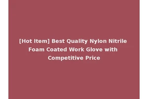 [Hot Item] Best Quality Nylon Nitrile Foam Coated Work Glove with Competitive Price
