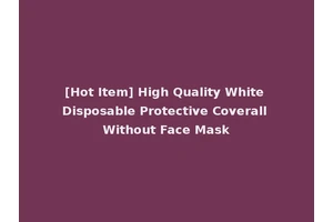 [Hot Item] High Quality White Disposable Protective Coverall Without Face Mask