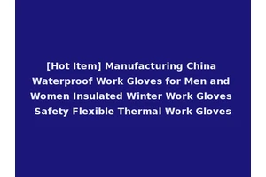 [Hot Item] Manufacturing China Waterproof Work Gloves for Men and Women Insulated Winter Work Gloves Safety Flexible Thermal Work Gloves