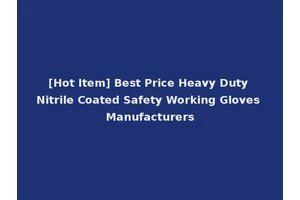 [Hot Item] Best Price Heavy Duty Nitrile Coated Safety Working Gloves Manufacturers