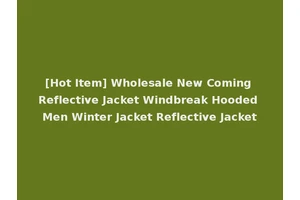 [Hot Item] Wholesale New Coming Reflective Jacket Windbreak Hooded Men Winter Jacket Reflective Jacket
