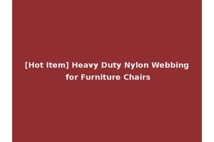 [Hot Item] Heavy Duty Nylon Webbing for Furniture Chairs