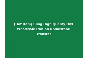 [Hot Item] Bling High Quality Owl Wholesale Iron-on Rhinestone Transfer