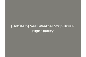 [Hot Item] Seal Weather Strip Brush High Quality