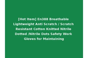 [Hot Item] En388 Breathable Lightweight Anti Scratch / Scratch Resistant Cotton Knitted Nitrile Dotted /Nitrile Dots Safety Work Gloves for Maintaining