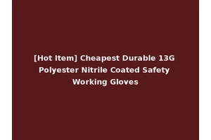 [Hot Item] Cheapest Durable 13G Polyester Nitrile Coated Safety Working Gloves