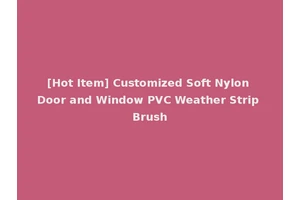 [Hot Item] Customized Soft Nylon Door and Window PVC Weather Strip Brush