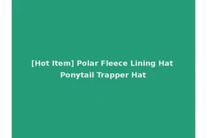 [Hot Item] Polar Fleece Lining Hat Ponytail Trapper Hat