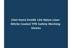 [Hot Item] En388 13G Nylon Liner Nitrile Coated TPR Safety Working Gloves