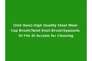 [Hot Item] High Quality Steel Weel Cup Brush/Twist Knot Brush/Spazzola Di Filo Di Acciaio for Cleaning