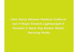 [Hot Item] Women Medical Uniform Set 4 Ways Stretch Lightweight 8 Pockets V Neck Top Elastic Waist Nursing Pants