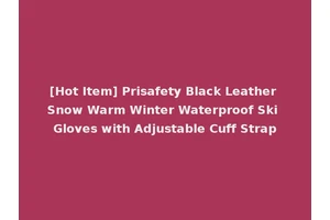 [Hot Item] Prisafety Black Leather Snow Warm Winter Waterproof Ski Gloves with Adjustable Cuff Strap