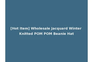 [Hot Item] Wholesale Jacquard Winter Knitted POM POM Beanie Hat
