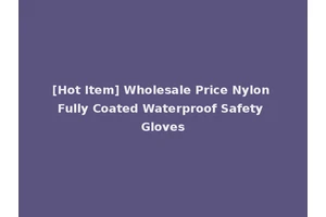 [Hot Item] Wholesale Price Nylon Fully Coated Waterproof Safety Gloves