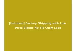 [Hot Item] Factory Shipping with Low Price Elastic No Tie Curly Lace