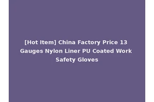 [Hot Item] China Factory Price 13 Gauges Nylon Liner PU Coated Work Safety Gloves