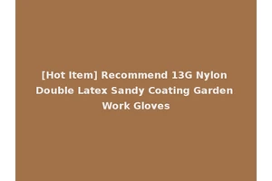 [Hot Item] Recommend 13G Nylon Double Latex Sandy Coating Garden Work Gloves