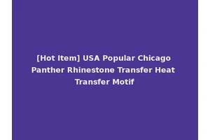 [Hot Item] USA Popular Chicago Panther Rhinestone Transfer Heat Transfer Motif