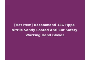 [Hot Item] Recommend 13G Hppe Nitrile Sandy Coated Anti Cut Safety Working Hand Gloves