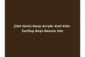 [Hot Item] Navy Acrylic Knit Kids Earflap Boys Beanie Hat