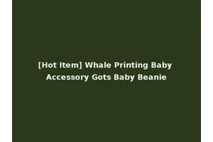[Hot Item] Whale Printing Baby Accessory Gots Baby Beanie