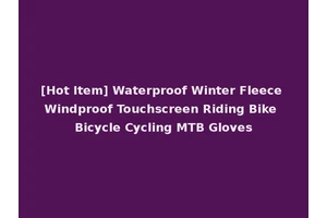[Hot Item] Waterproof Winter Fleece Windproof Touchscreen Riding Bike Bicycle Cycling MTB Gloves