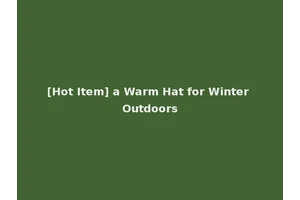 [Hot Item] a Warm Hat for Winter Outdoors