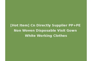 [Hot Item] Cn Directly Supplier PP+PE Non Woven Disposable Visit Gown White Working Clothes