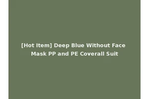 [Hot Item] Deep Blue Without Face Mask PP and PE Coverall Suit