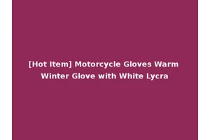 [Hot Item] Motorcycle Gloves Warm Winter Glove with White Lycra