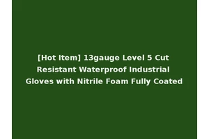 [Hot Item] 13gauge Level 5 Cut Resistant Waterproof Industrial Gloves with Nitrile Foam Fully Coated